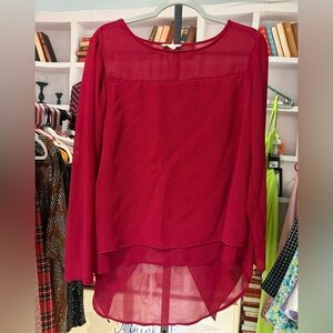 Adiva Elegant Ruby Red Blouse